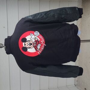 DISNEY Mickey Mouse Club Embroidered Wool Leather Medium  Varsity‎ Jacket GRAIL